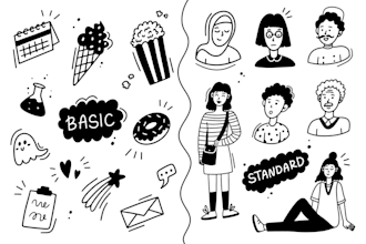 draw line art minimalist doodle illustrations