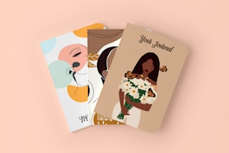 design costum notebook cover design for KDP and business