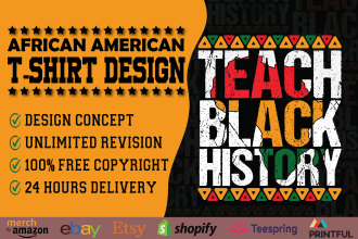 do african american five star t shirt design