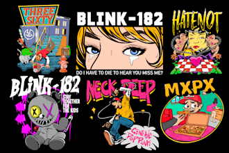 design custom streetwear and band merch illustration
