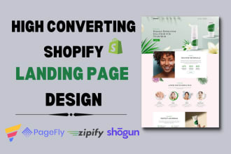 design shopify landing page, shopify product landing page, homepage in pagefly