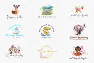 design feminine watercolor logo