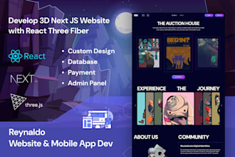 develop next js website with typescript, r3f, three js