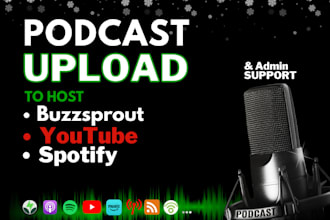 upload, edit, and distribute podcast episodes to buzzsprout, spotify, and apple