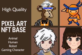 create high quality pixel art, characters for your nft collection