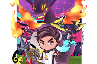 draw you as pokemon trainer in cute chibi style