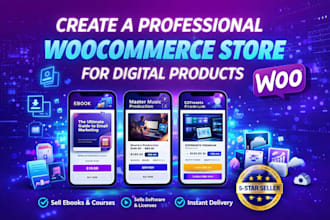 create a professional woocommerce store for digital products