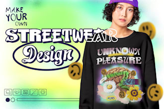 create artsy, aesthetic and edgy  streetwear designs for you