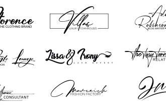 do a handwritten, watermark logo