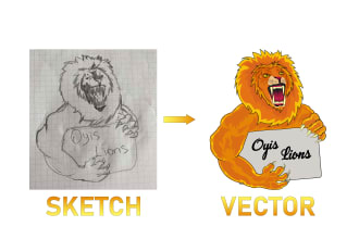 make sketch into sticker, logo, design