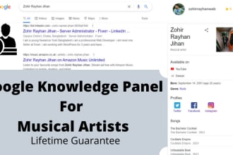 create google knowledge panel for musical artist