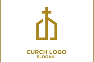 do awesome christian, religious or ministry unique minimalist church logo