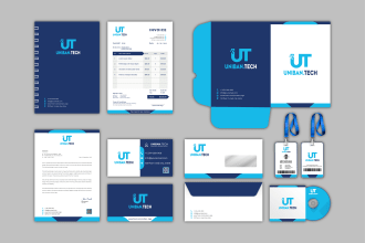design logo, business card, letterhead, envelope, and full stationery