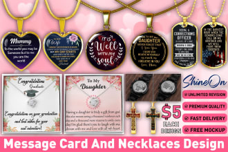 do watch, message card and necklace design for gearbubble, shineon