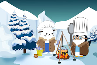 draw vector art, landscape and scene illustrations