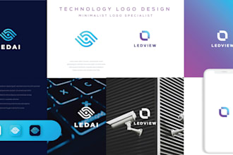 design creative tech and technology startup logo
