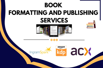format and publish books for amazon KDP or kindle direct publishing