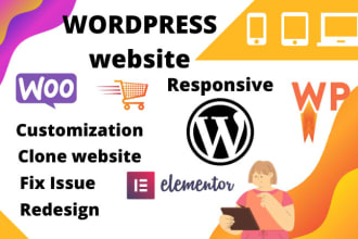 build wordpress or rebuild website and customize wordpress