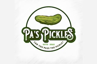 design wonderful pass pickle logo with unlimited revision