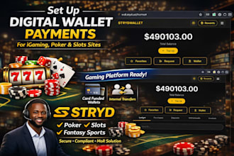 set up digital wallet payment for igaming, online gaming,slot website, poker