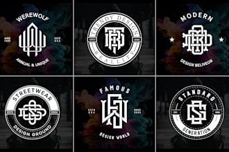 do modern minimalist initial letters urban streetwear clothing brand logo design
