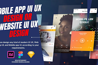 design mobile app UI UX or website UI UX design