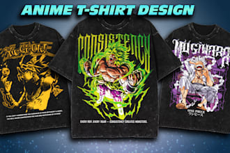 create a custom anime t shirt design for you