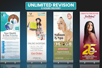 design stunning roll up, pull up, or retractable banners