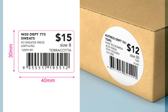 design barcode label, sticker, hangtag, price tag ready etc