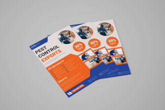 design attractive business flyers for pest control, roofing, and  fast broadband
