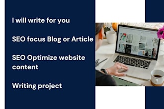 write SEO focus blog or article, website content writing project