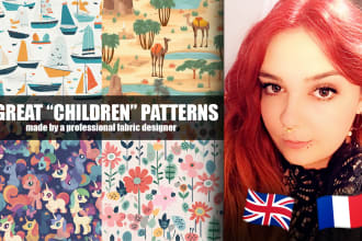 create fun seamless patterns for kids products