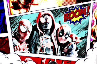 do comic pop art from your photo as marvel comics, dc comics