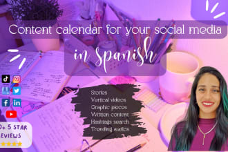 create a content calendar for your social media in spanish
