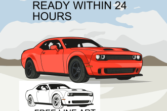 draw your favorite car into a cartoon portrait