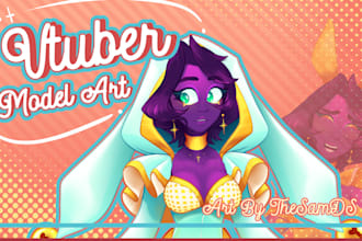 create a custom vtuber model ready to be rigged