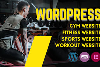 design attractive gym, sports, fitness, and workout wordpress website