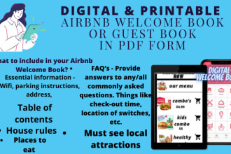 do digital airbnb,guestguide book,welcome book, house manual