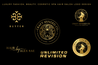 luxury fashion, beauty, cosmetic spa hair salon logo design