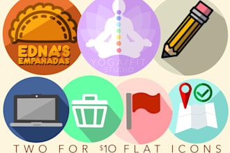 make 2 flat icons for 10