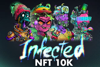 design stunning nft characters 10k project