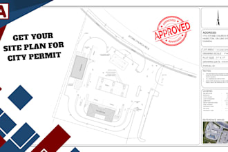 create a professional plot plan or site plan for city permit approval