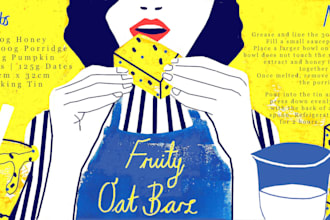 create striking and bold editorial illustrations for you