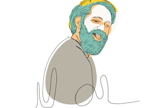 draw unique line art illustration portrait for gift