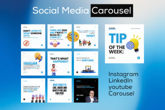 design carousel posts for instagram, youtube, and linkedin