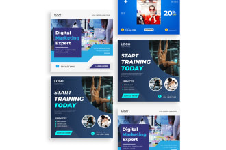 create social media posts for digital marketing, gym, and fashion sale