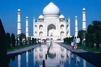 give you a promotional or proposal pic with your slogan infront of Taj Mahal