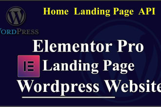 integrate API, design wordpress website or landing page using elementor pro