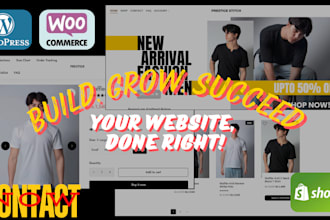 make a website or ecommerce store woocommerce wordpress or shopify