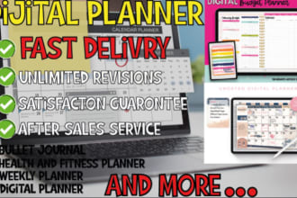 design custom digital planner, journal, calendar for etsy or commercial use